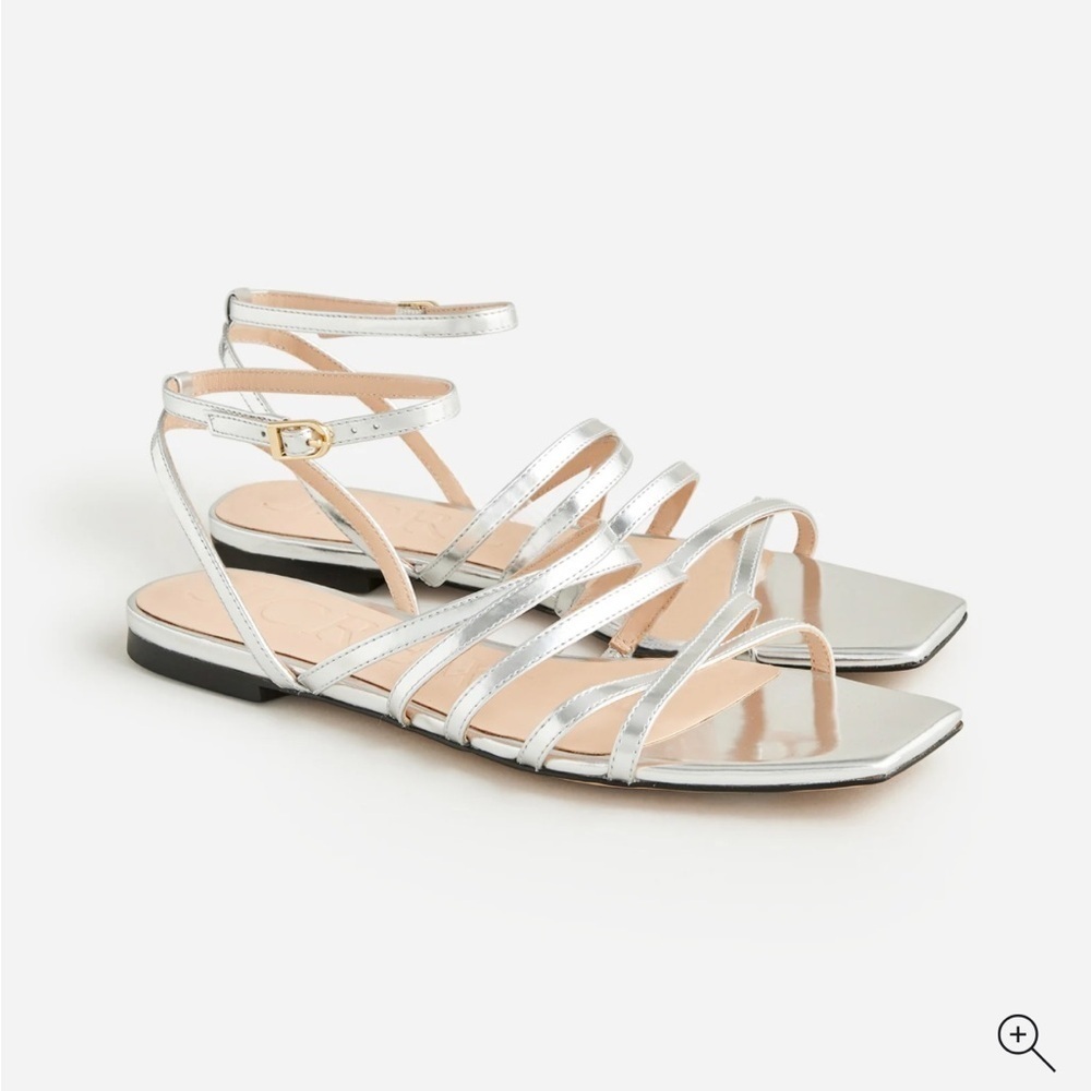 Jcrew Capri Silver Strappy Sandals